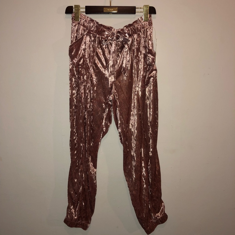 Velour Rose Pink Jogger Pants